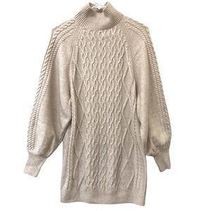 H&M Cream Cable Knit Turtleneck Sweater